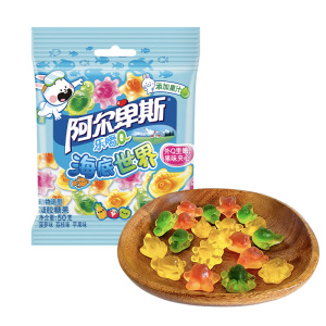阿尔卑斯乐嚼Q袋装50g软糖动物虫虫造型混合口味凝胶糖果零食品