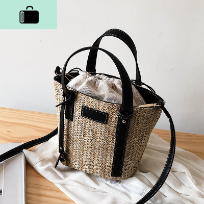 上新春夏包包女包新款2020斜挎包百搭ins手提单肩包编织包小包NEW LAKE 黑色女士单肩包