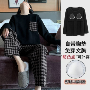 纯棉睡衣女款2025新款春秋款长袖休闲运动全棉家居服套装