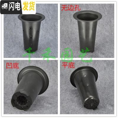 三维工匠塑料花盆透气盆气生盆国兰盆洋兰盆黑色凹底、平底兰花盆 黑色7寸凹底通用型有边孔 10个(送2米网套)花盆容器