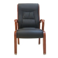 鸿业盛大FS-D305办公家具人体工学设计办公椅家用椅子座椅会议椅洽谈椅实木架皮办公椅电脑椅领导椅子黑色西皮
