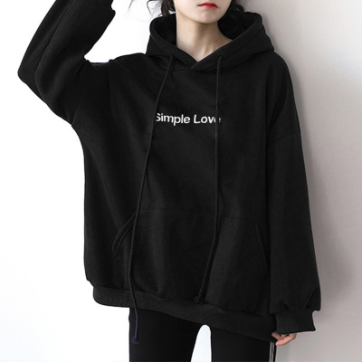 [1折价46.9元,叠加优惠券]唐狮 | 卫衣女加绒年冬季新款连帽字母刺绣时尚加厚百搭上衣外套