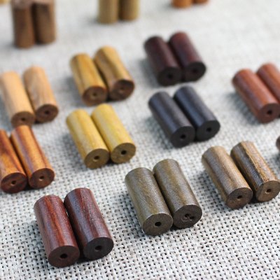 DIY佛珠手链配件弟子珠散珠配饰木质圆柱直桶黑檀金丝檀红檀血檀送女朋友老婆情人节七夕生日礼物