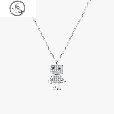 WF机器人项链女纯银简约气质网红学生森系小众设计百搭锁骨链ins JiMi