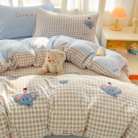 可爱秋冬保暖牛奶绒毛绒四件套加厚珊瑚绒床单被罩学生宿舍三件套