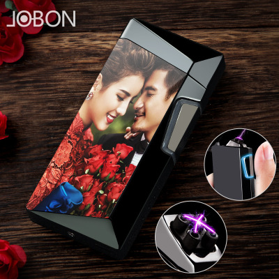 苏宁精品-打火机生日礼物男送男朋友生日礼物高档电弧充电打火机男士创意个性指纹感应生日定制照片送男友