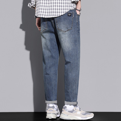 男士牛仔裤秋季直筒宽松年新款休闲男款百搭春秋款长裤子