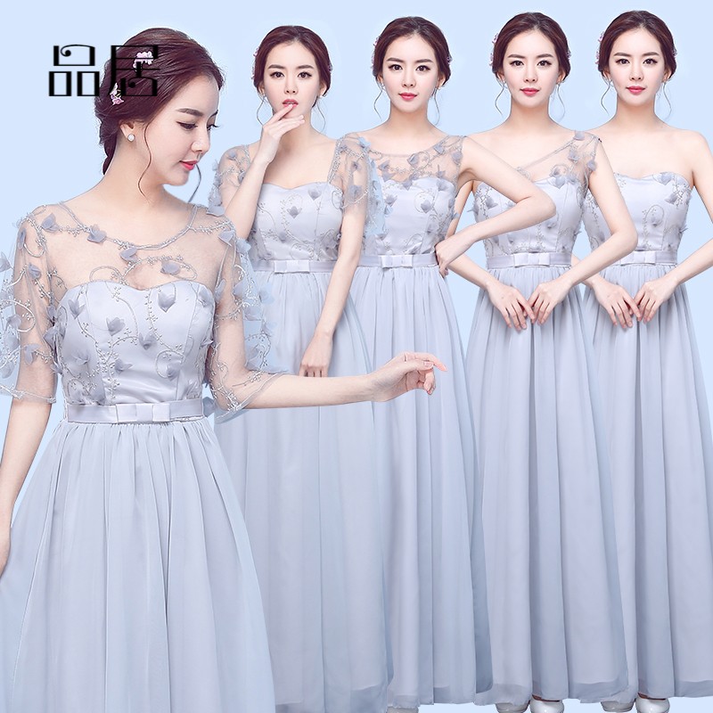 伴娘服2018新款韩版长款伴娘团礼服长裙姐妹裙伴娘礼服小礼服女