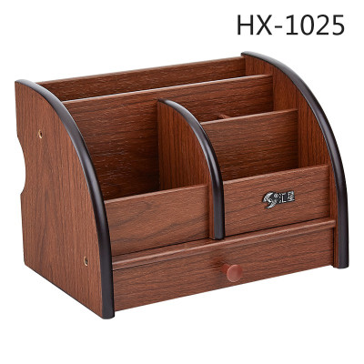 创意时尚笔筒摆件木质桌面纸巾盒多功能收纳盒定制复古中国风文具三维工匠加大1026