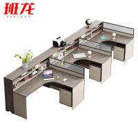 班龙屏风工位三人位+柜套