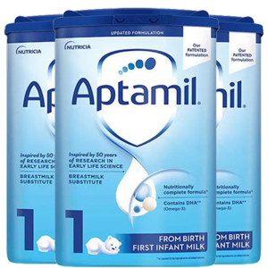 有效期到26年10月-3罐装 | Aptamil 英国爱他美 婴幼儿配方1段奶粉(0-6个月)800g/罐
