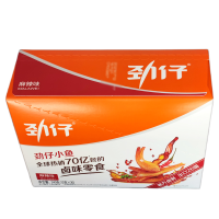[240g麻辣味盒装]劲仔小鱼干240g麻辣味盒装食品小鱼仔美食休闲好吃的小吃零食吃货苏宁宜品