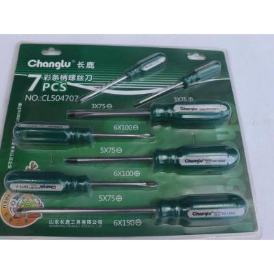 定制长鹿工具 彩条柄螺丝刀套装