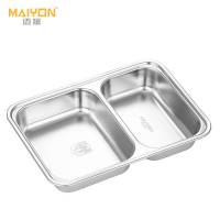 迈援 餐盘 304不锈钢加深 小二格 个