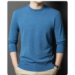 新款圆领净版线衫男士毛衣春秋季中青年长袖时尚内搭秋衣