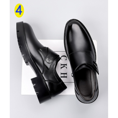 皮鞋男内增高6cm商务真皮正装8CM增高透气男鞋结婚新郎男士婚鞋