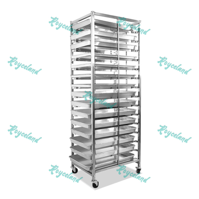 洛诗莲 (RoyceLand) 不锈钢烤盘架多层托盘车 15层方管款