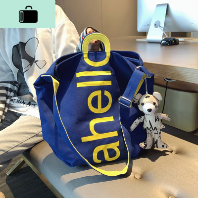 帆布包包女大容量托特包2020新款潮时尚单肩大学生上课包百搭insNEW LAKE女斜挎包