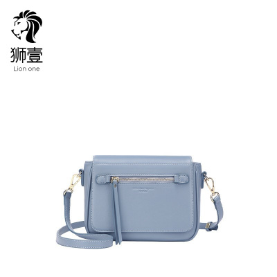 狮壹（Lionone）品牌夏季新款潮流蓝色小包包2019春款上新款简约百搭时尚小方单肩包斜挎女包蓝色默认颜色