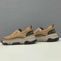 男士真皮一脚蹬懒人鞋百搭头层牛皮欧洲站套脚乐福鞋厚底透气男鞋