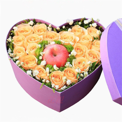 全国同城配送香槟玫瑰鲜花苹果平安夜礼盒花圣诞节礼物送女友送男友平安果吉林乐陵临清镇江常州徐州连云港四平辽源长春松原鲜花店