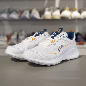 李宁休闲慢跑鞋男子2025新款轻便舒适网面透气低帮运动鞋ARSV121 白/蓝ARSV121-3 42码