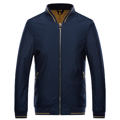 suntek夹克男春秋立领加肥加大码韩版修身商务休闲棒球服爸爸装男士