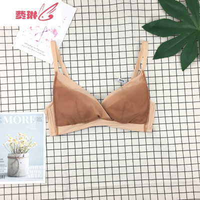 文胸套装女无钢圈聚拢性感薄款内衣法式三角杯少女平胸专用小胸罩费琳