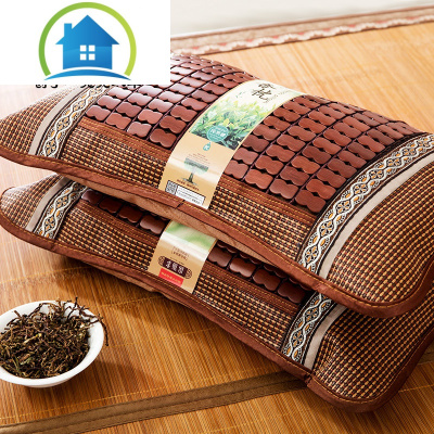 三维工匠麻将茶叶枕夏天凉席夏季竹凉枕头儿童单人双面凉爽成人一对枕芯/枕头