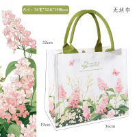 大容量防水手提帆布包外出环保购物袋礼品袋 清新铃兰花(36宽*32高*19侧)