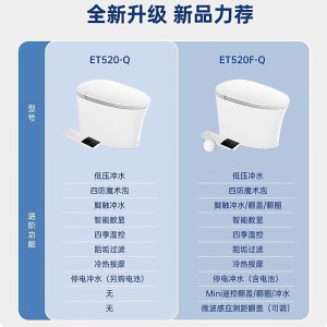 惠达HUIDA智能马桶ET520-Q带水箱0水压限制泡沫盾全自动电动一体坐便器 零水压+泡沫盾