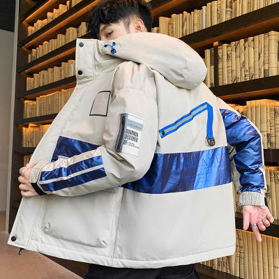 NEWLAKE冬装加厚连帽棉衣男士2020新款个性潮流韩版修身羽绒棉服外套衣服棉衣