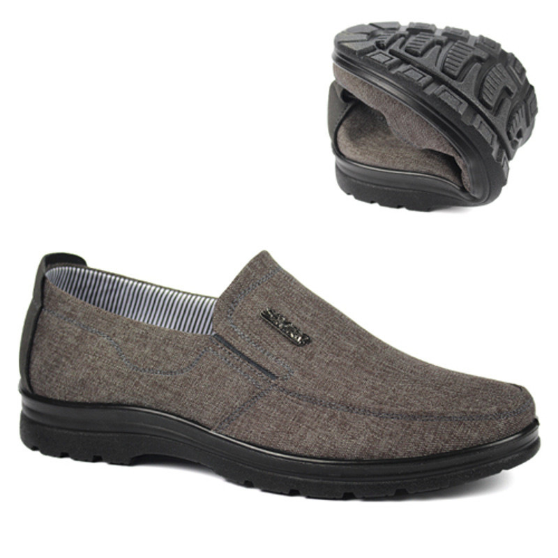 浅娜芬中老年老北京布鞋男款春季单鞋男士商务休闲鞋轻质防滑套脚父亲鞋