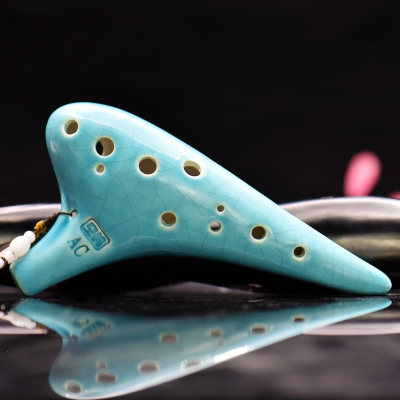 闪电发货陶笛12孔初学学生中音C调笛子十二孔ac调陶埙乐器白裂普及-