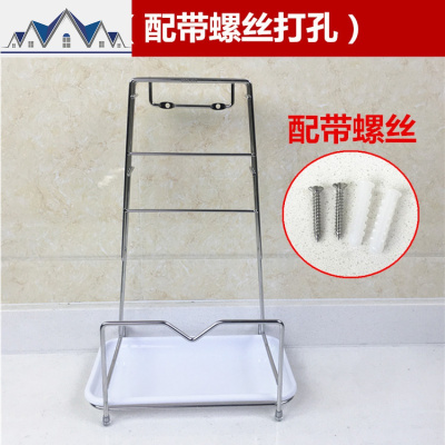 304锅盖架 壁挂带接水盘免打孔锅盖收纳置物架子 不锈钢厨房用品 三维工匠