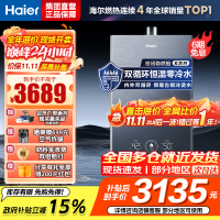 海尔(Haier)16升燃气热水器天然气双循环零冷水储热恒温舱五段微火控温密闭稳燃舱JSQ31-16KN7SFRAGU1
