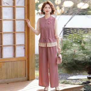 2026年女士休闲套装洋气中老年女装40-60岁气质妈妈装春夏款衣服