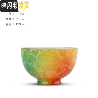 三维工匠景德镇扒花品茗杯 手工功夫茶具茶杯陶瓷茶盏茶碗主人杯单杯 文君杯(暮影疏丛)