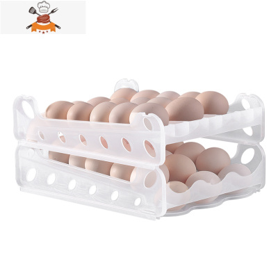 敬平鸡蛋收纳盒滚动冰箱用自动装放鸡蛋托抽屉式食物保鲜便携厨房器保鲜盒