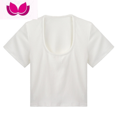 七斓纯欲U领短款正肩T恤女夏季黑色内搭甜辣修身白色打底短袖紧身上衣