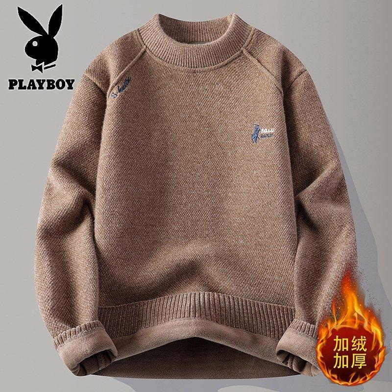 花花公子新款高品质[新款] 2025年秋冬款圆领针织毛衣男