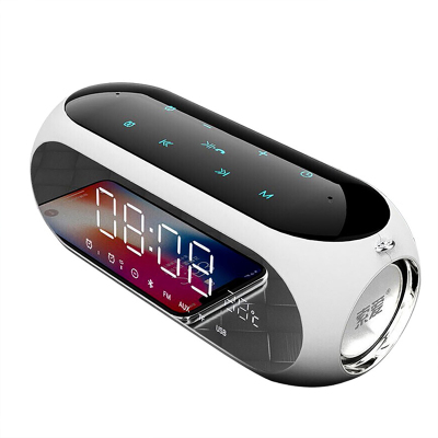 索爱soaiy蓝牙音箱重低音炮便携式迷你电脑音响台式无线创意双闹钟小钢炮户外插卡收音机显示