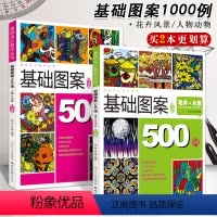 [正版]全2册基础设计教学丛书升级版基础图案500例动物人物花卉风景创意装饰画黑白线描色彩设计创意速写纹样