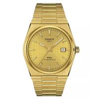 TISSOT 男士机械表瑞士自动80小时动力储备金色不锈钢手链腕表