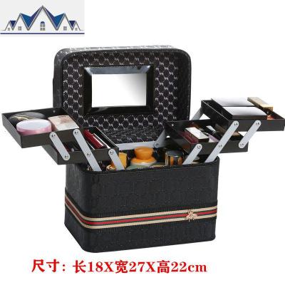 化妆包女便携手提大容量 分格网红旅行随身品收纳包盒箱ins风超火 三维工匠