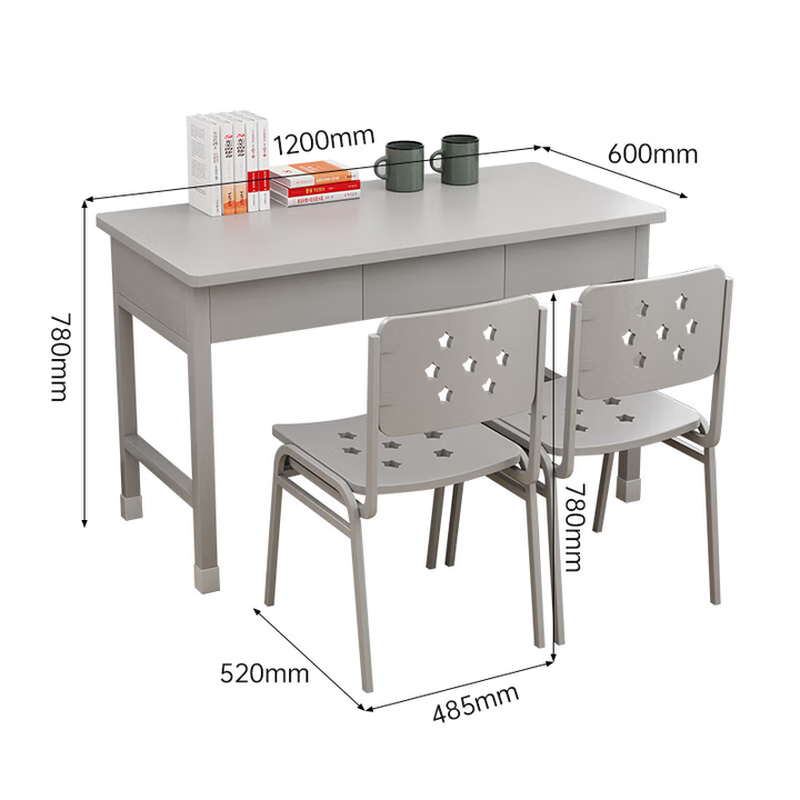 信京钢制营具工作台学习桌会议桌培训桌班排三抽学习桌椅组合