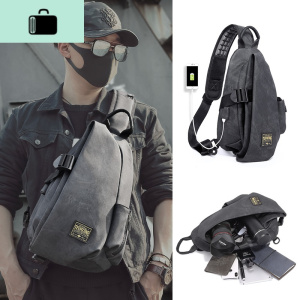 单肩包男斜挎包潮牌2020新款休闲大容量小背包潮男士胸包时尚男包NEW LAKE腰包男