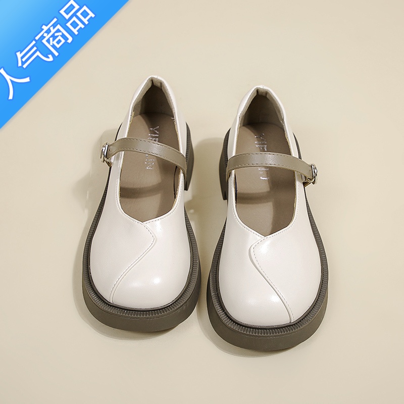 SUNTEK复古玛丽珍单鞋女2022夏秋新款学院风日系jk小皮鞋厚底乐福鞋