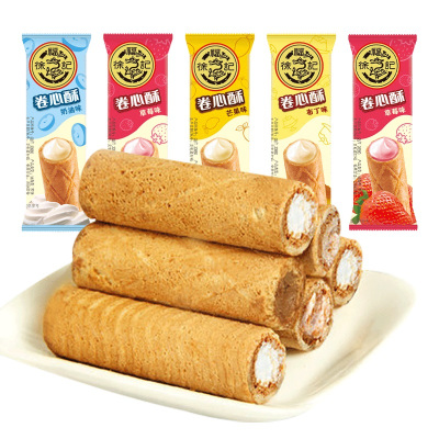 任选两件39.8元-徐福记卷心酥495g夹心蛋卷威化卷饼干休闲食品小吃散装零食批发