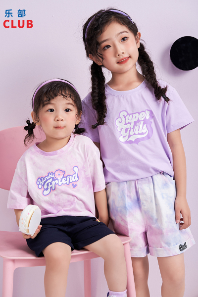 [1件3折]铅笔俱乐部2025夏装新款女小童T恤儿童圆领彩印短袖宝宝印花上衣